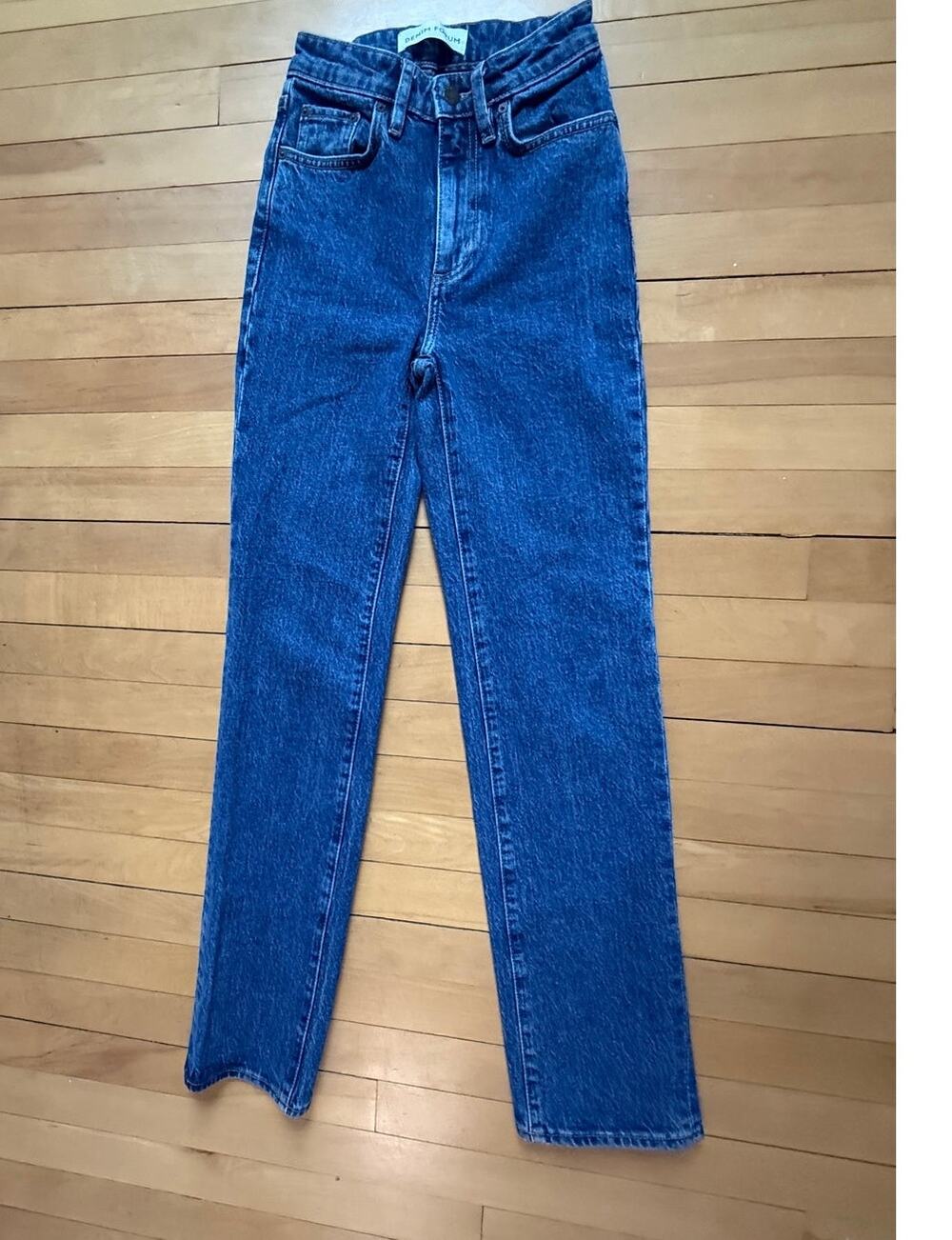 Denim Forum High Rise Straight Leg Jeans - Medium Wash - Size 23 - EUC